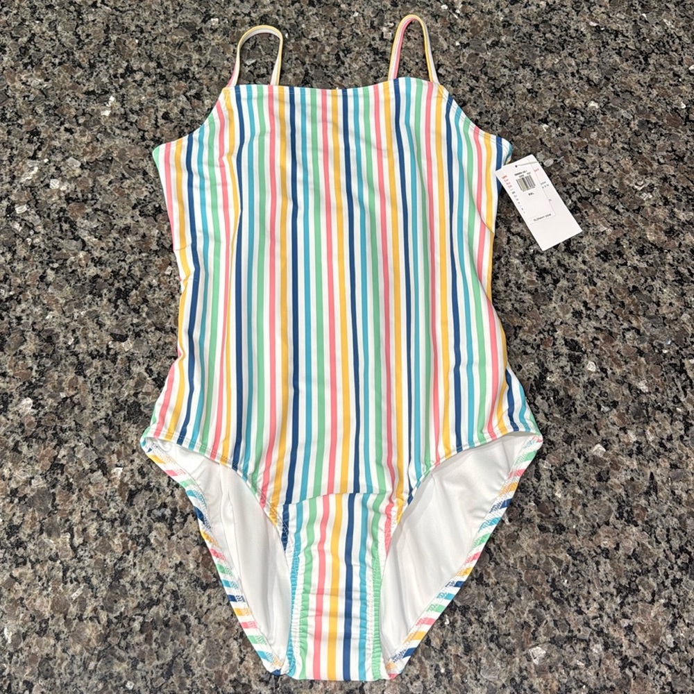 NWT Old Navy Kids Rainbow Striped Swimsuit XXL